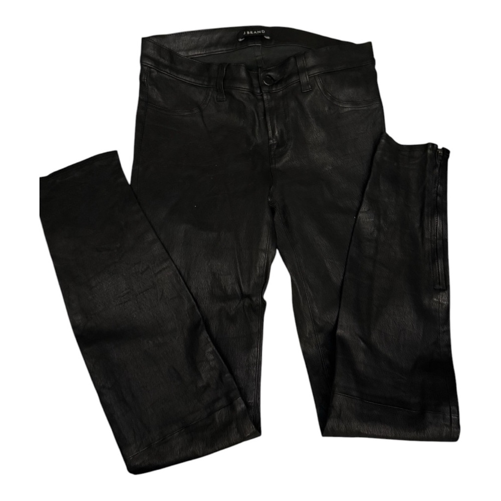 J Brand Black Mid-Rise Skinny Lamb Leather Pants (26 or US 6) - Picture 8 of 8